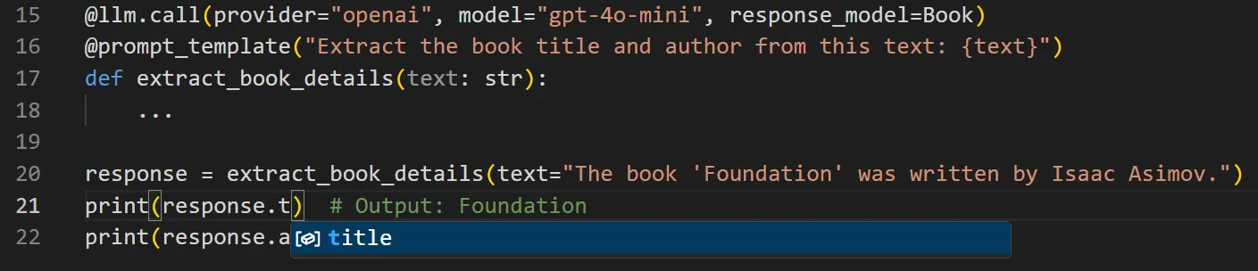Mirascope Autocomplete