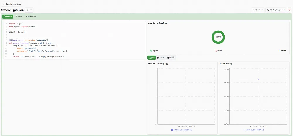 Lilypad Answer Question Function