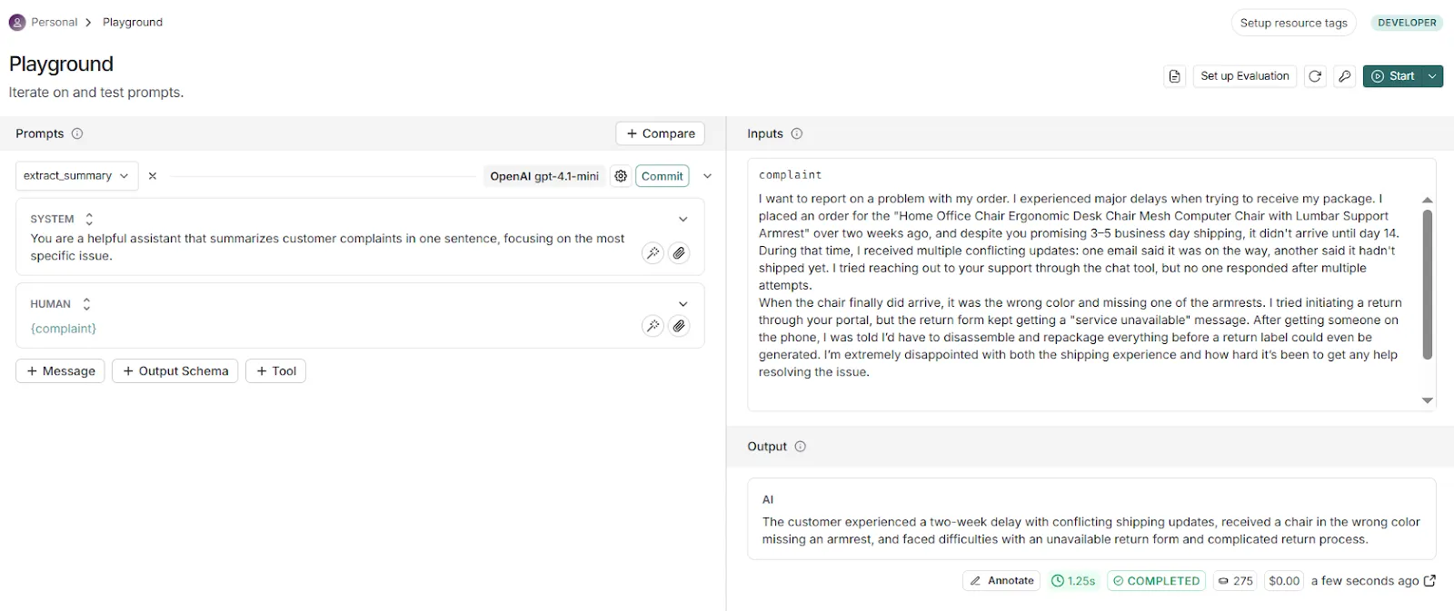 LangSmith Playground