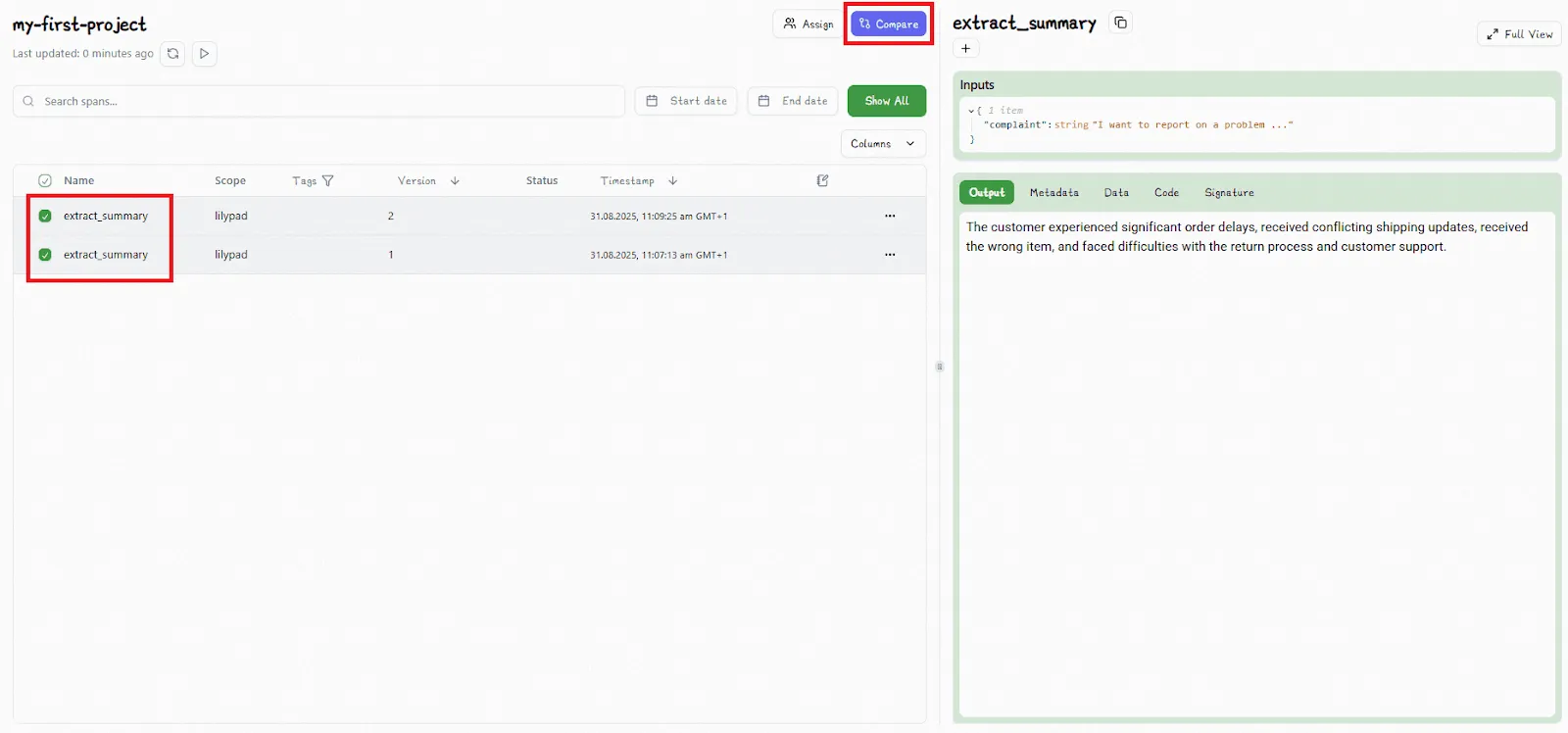 Lilypad Click Compare