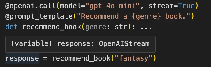 Mirascope Response Type Hints