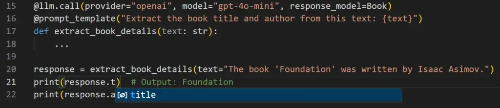 Mirascope Autocomplete