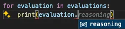 Autcomplete Suggestion For Eval Reasoning Field