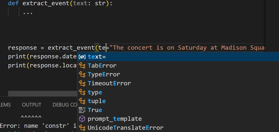 Mirascope Autocomplete