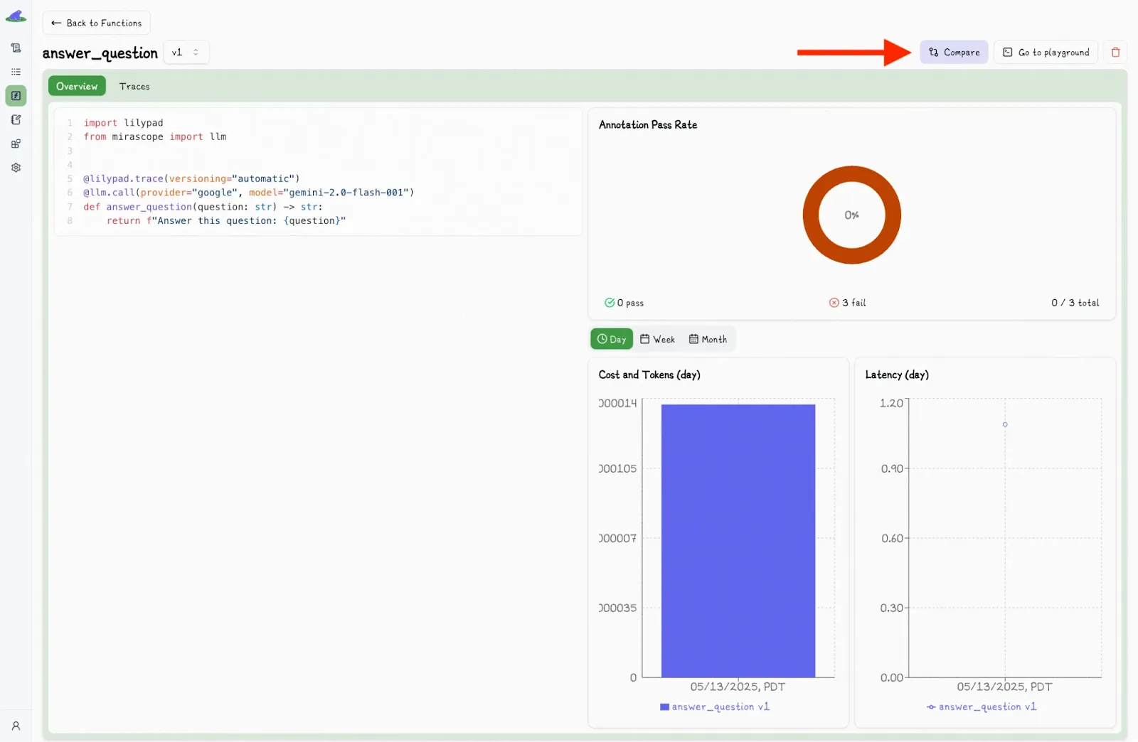 Lilypad Answer Question Click Compare