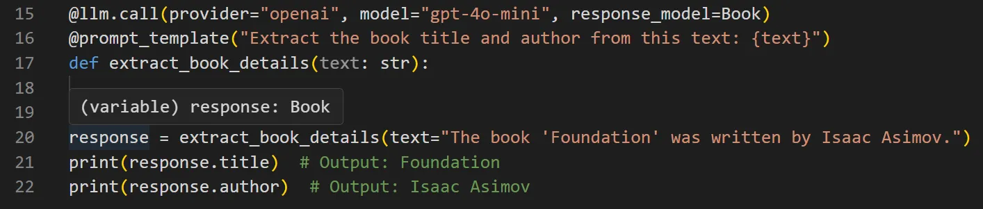 Structured Output example
