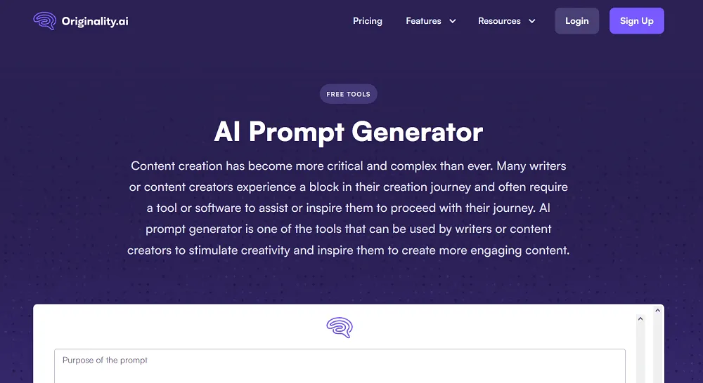 Originality Landing Page