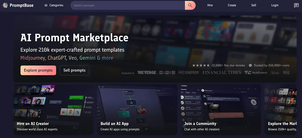 PromptBase Landing Page