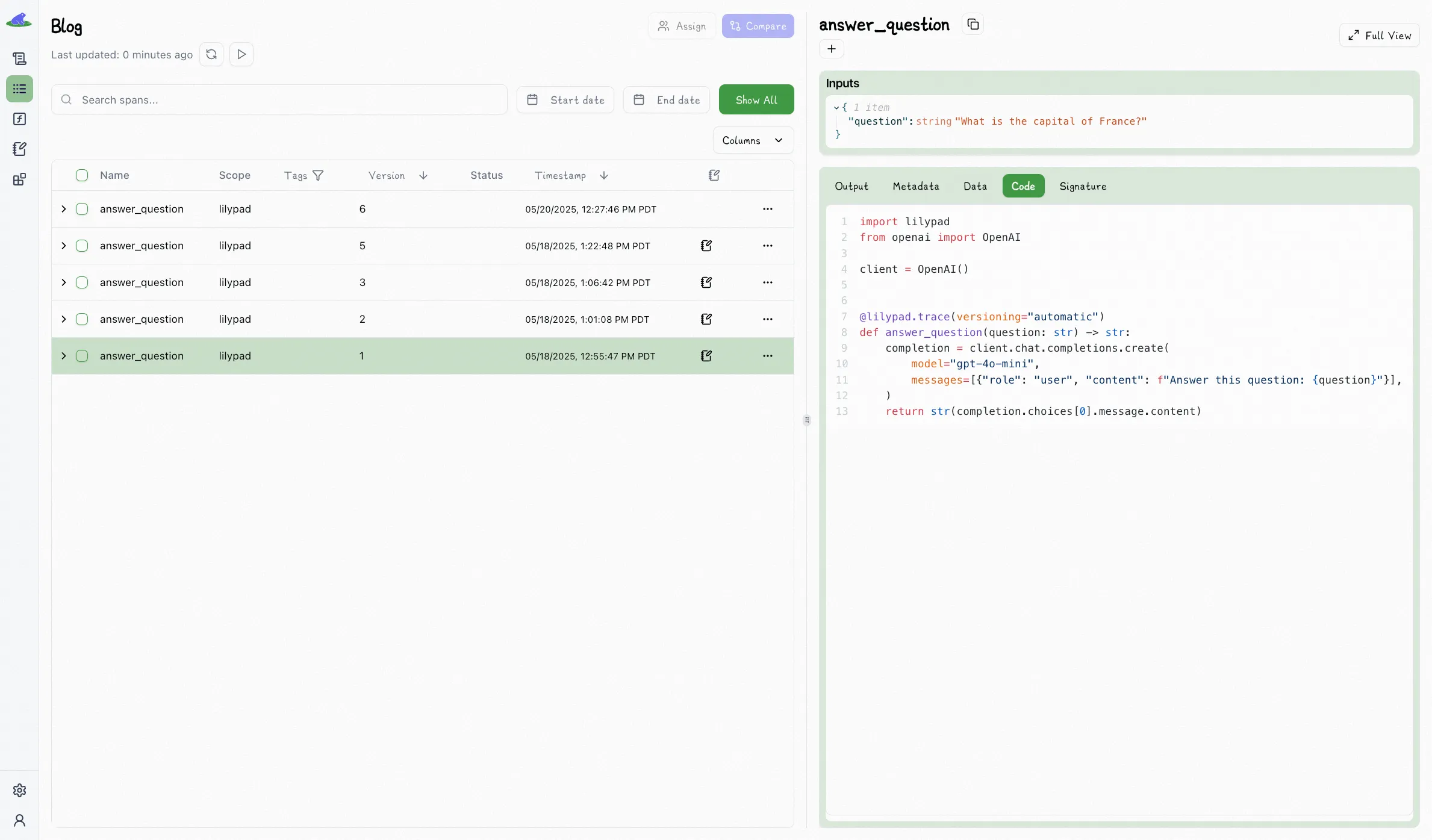 Answer Question V1 Lilypad Trace
