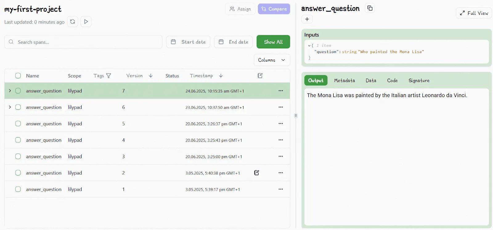 Lilypad Answer Question v7 Trace