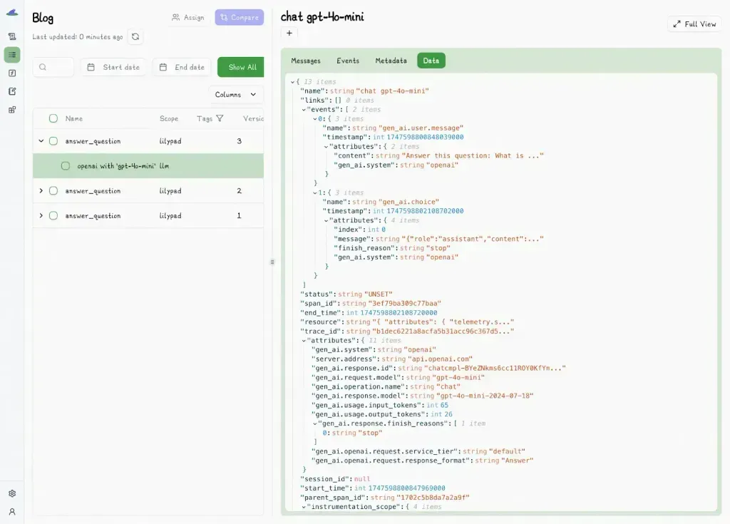 Lilypad GenAI Trace Data
