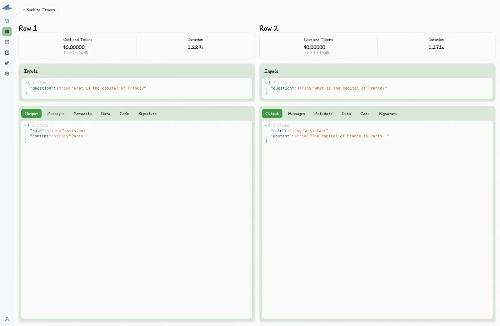 Lilypad Compare Traces