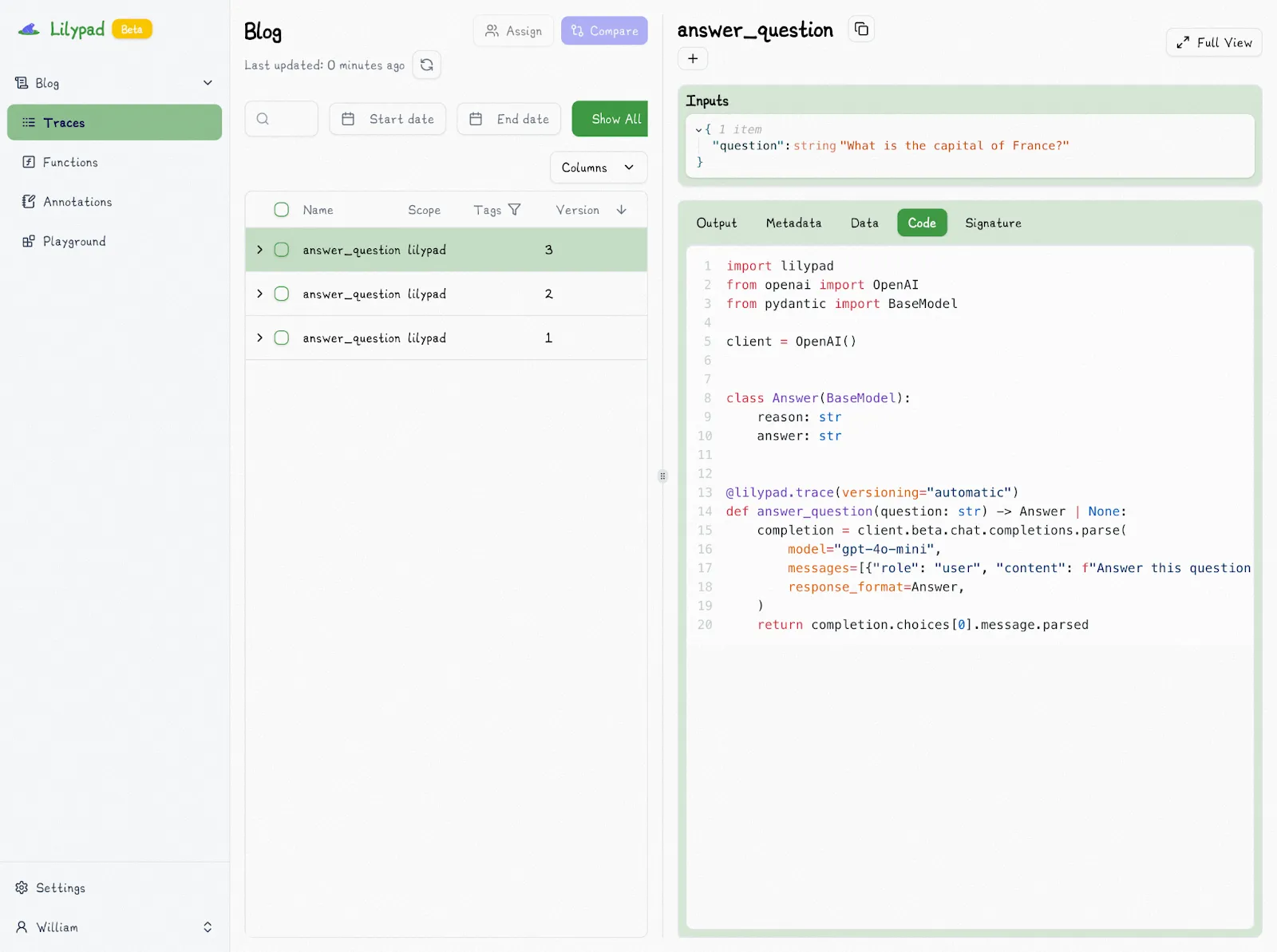 Answer Question V3 Structured