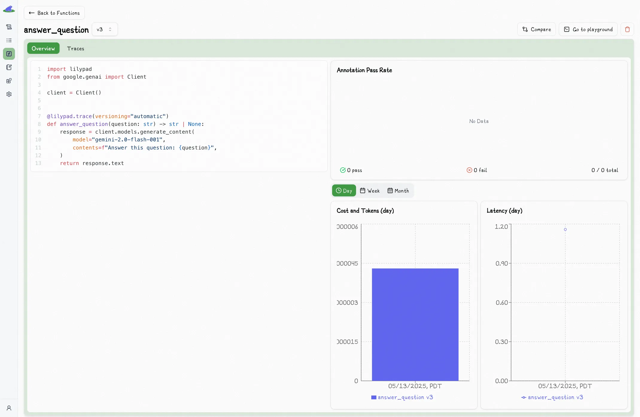 Versioned Function Cost & Latency